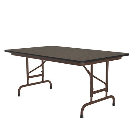 CORRELL CFA Adjustable HPL Folding Tables 30x48 Walnut CFA3048PX-01